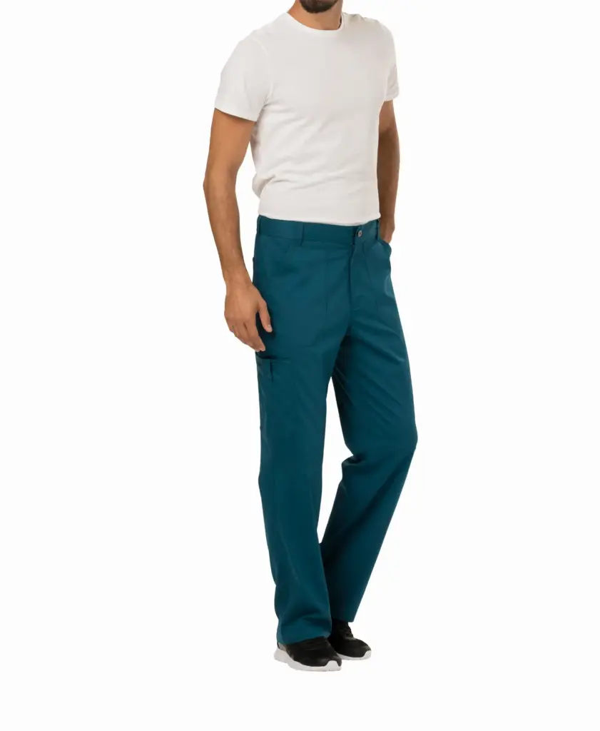 Cargobroek met gulp voor heren, caribbean blue — productfoto 14