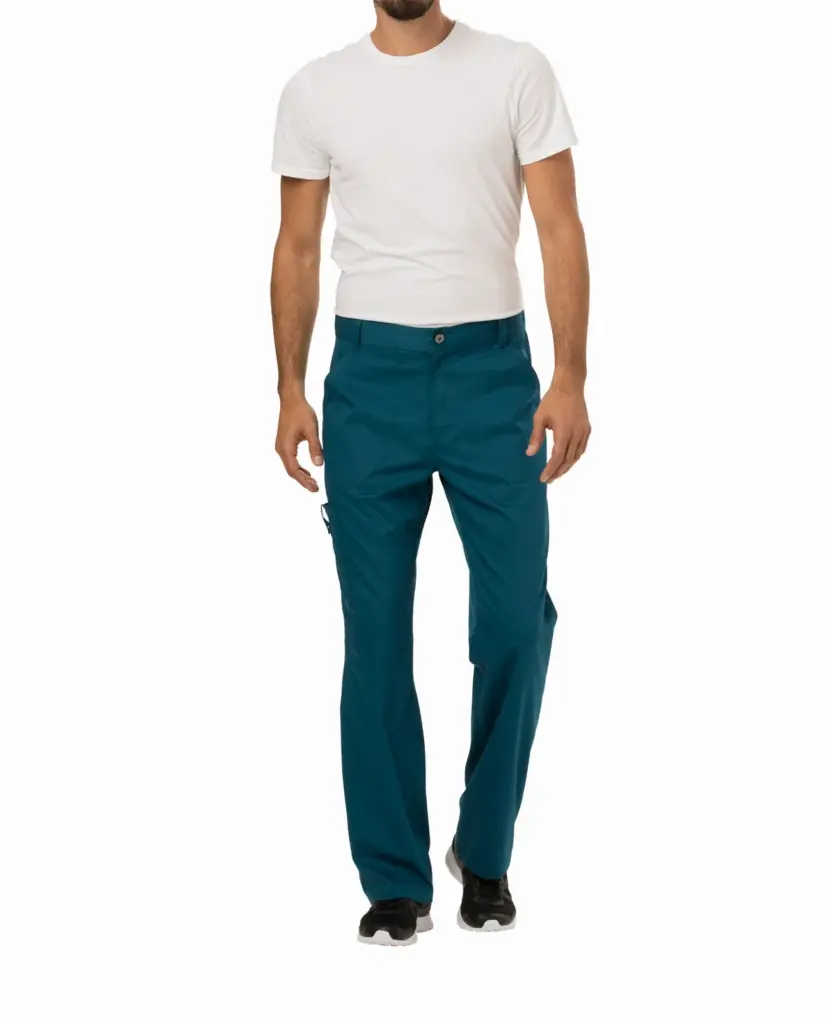 Cargobroek met gulp voor heren, caribbean blue — productfoto 15