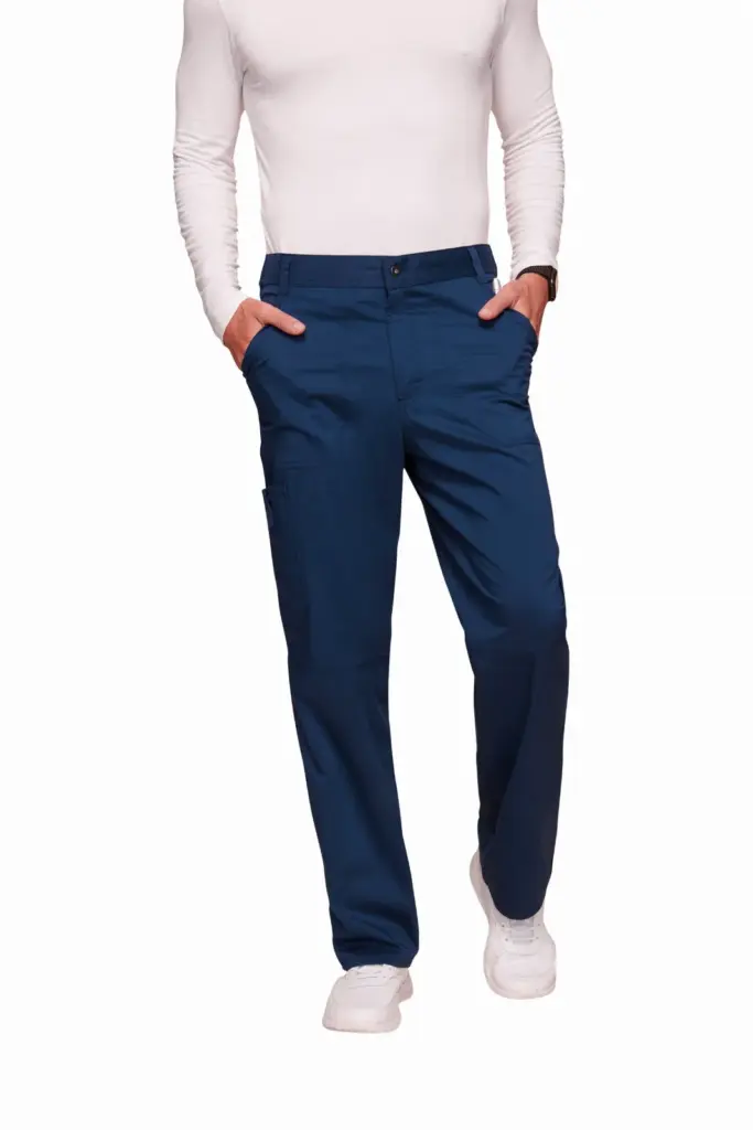 Cargobroek met gulp voor heren, navy — productfoto 20