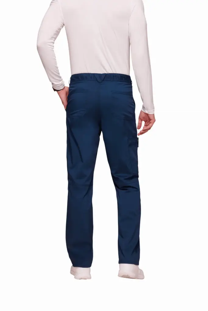 Cargobroek met gulp voor heren, navy — productfoto 21