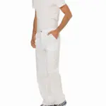Cargobroek met gulp voor heren, white — productfoto 25