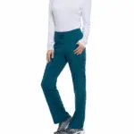 Damesbroek met trekkoordje middelhoge taille, caribbean blue — productfoto 13