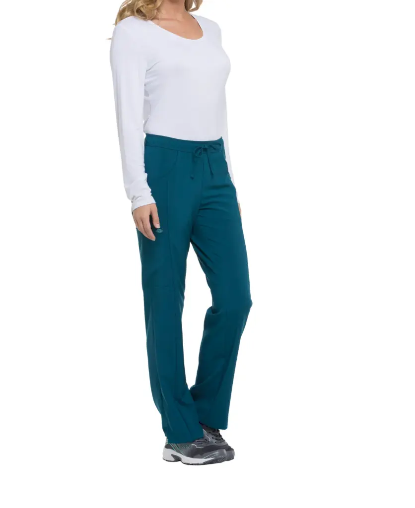 Damesbroek met trekkoordje middelhoge taille, caribbean blue — productfoto 14