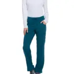 Damesbroek met trekkoordje middelhoge taille, caribbean blue — productfoto 15