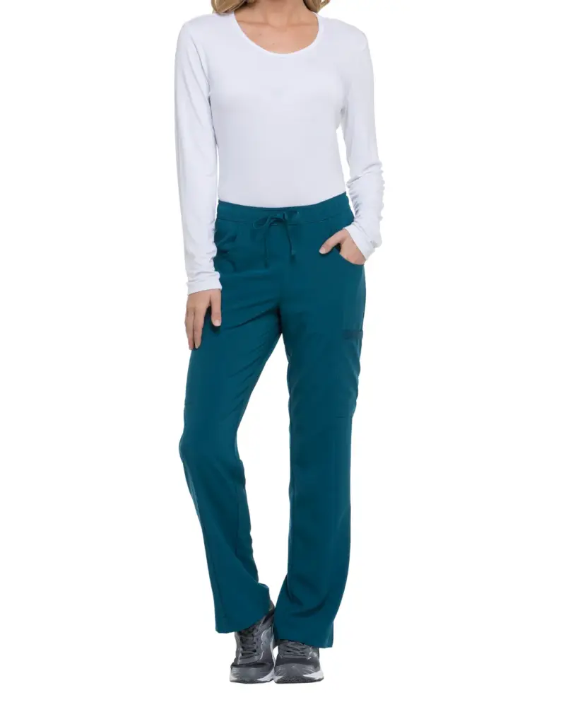 Damesbroek met trekkoordje middelhoge taille, caribbean blue — productfoto 15