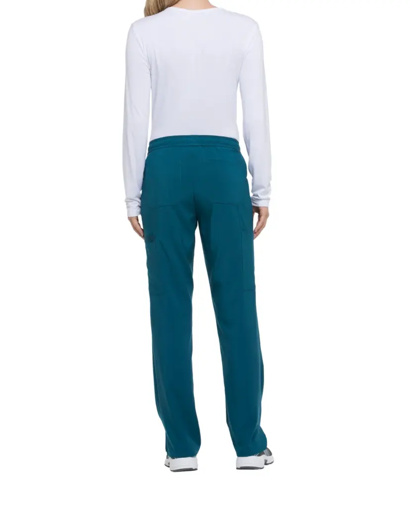 Damesbroek met trekkoordje middelhoge taille, caribbean blue — productfoto 16