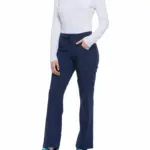 Damesbroek met trekkoordje middelhoge taille, navy — productfoto 17