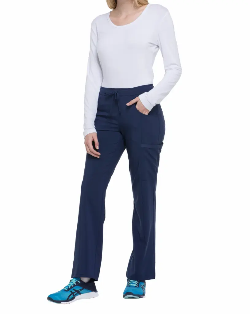Damesbroek met trekkoordje middelhoge taille, navy — productfoto 17