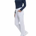 Damesbroek met trekkoordje middelhoge taille, white — productfoto 23