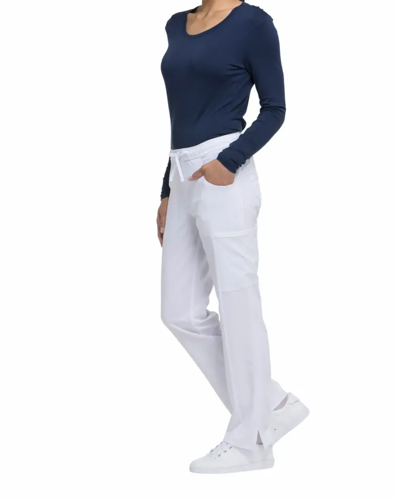 Damesbroek met trekkoordje middelhoge taille, white — productfoto 23