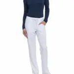Damesbroek met trekkoordje middelhoge taille, white — productfoto 24