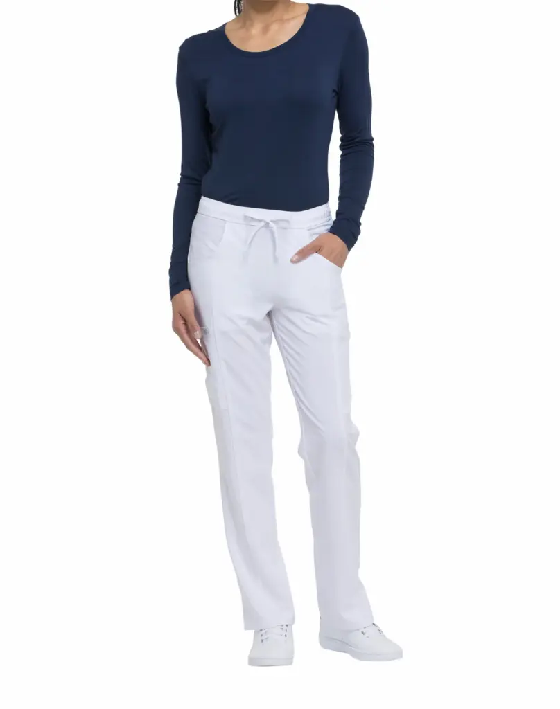 Damesbroek met trekkoordje middelhoge taille, white — productfoto 24