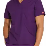 Uniseks tuniek met V-hals, eggplant — productfoto 10