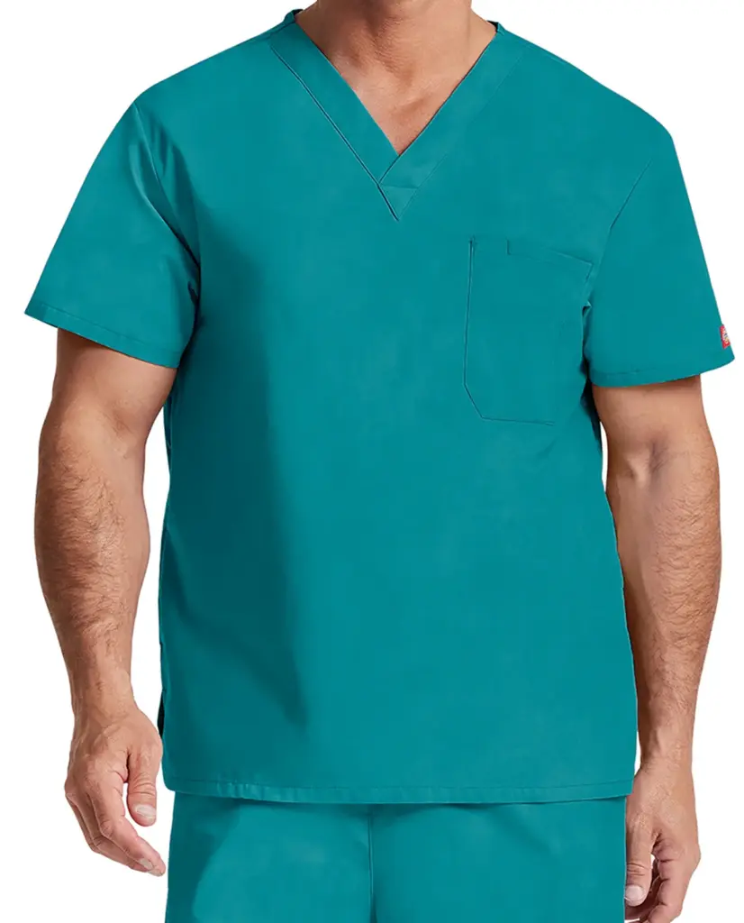 Uniseks tuniek met V-hals, teal blue — productfoto 16