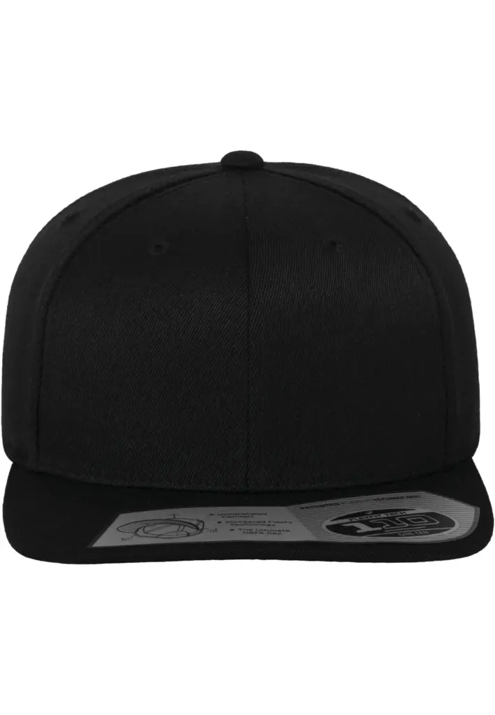 6 panel pet Fitted Snapback, black — productfoto 2