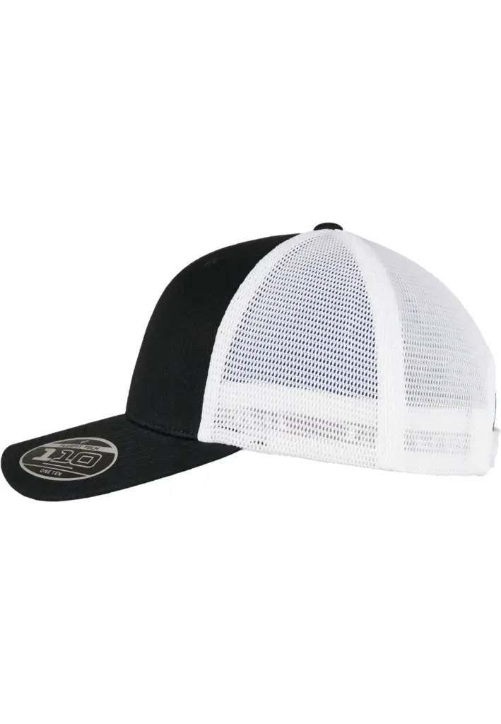 Tweekleurige pet met mesh, black/white — productfoto 3