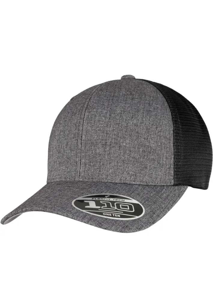 Tweekleurige pet met mesh, melange charcoal / black — productfoto 12