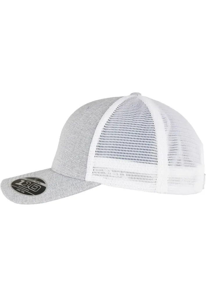 Tweekleurige pet met mesh, melange silver / white — productfoto 15