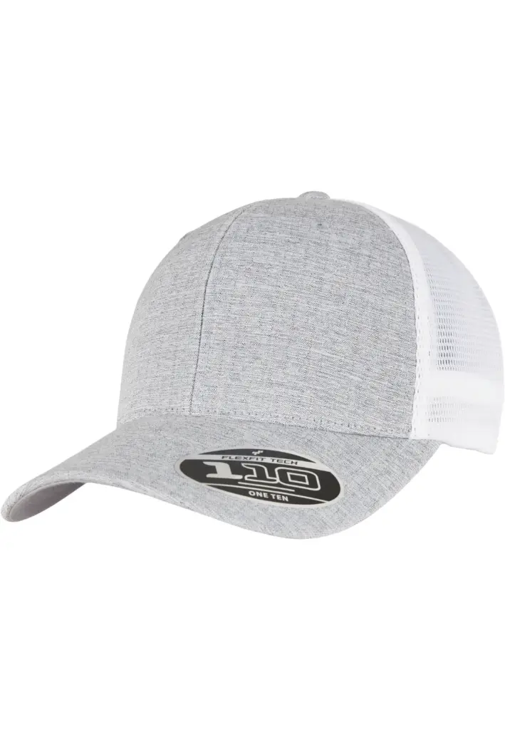 Tweekleurige pet met mesh, melange silver / white — productfoto 16
