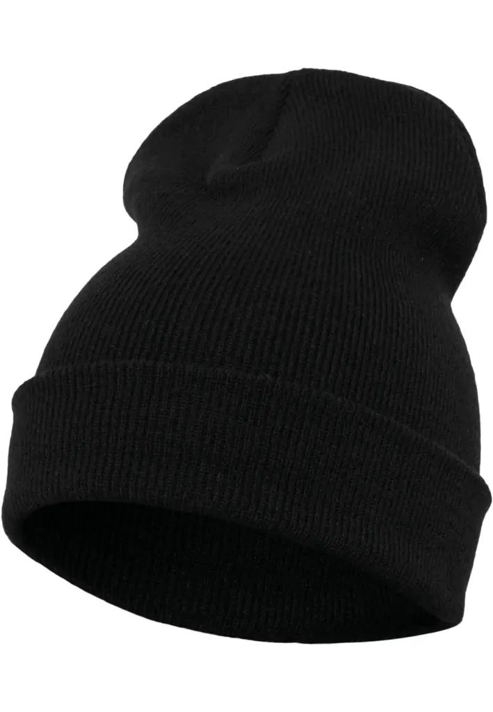 FL1501KC - Lange beanie van grove breisteek, black