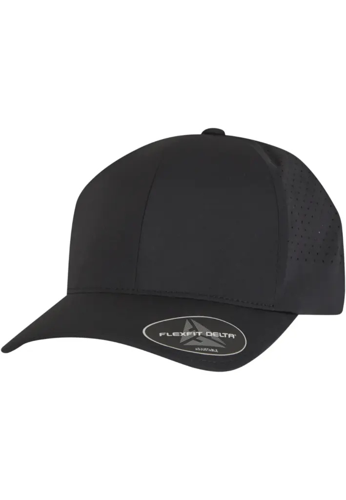 PS_FL180AP-S_BLACK - Hidalgo-werbeartikel Pet Delta Snapback, black — productfoto 2