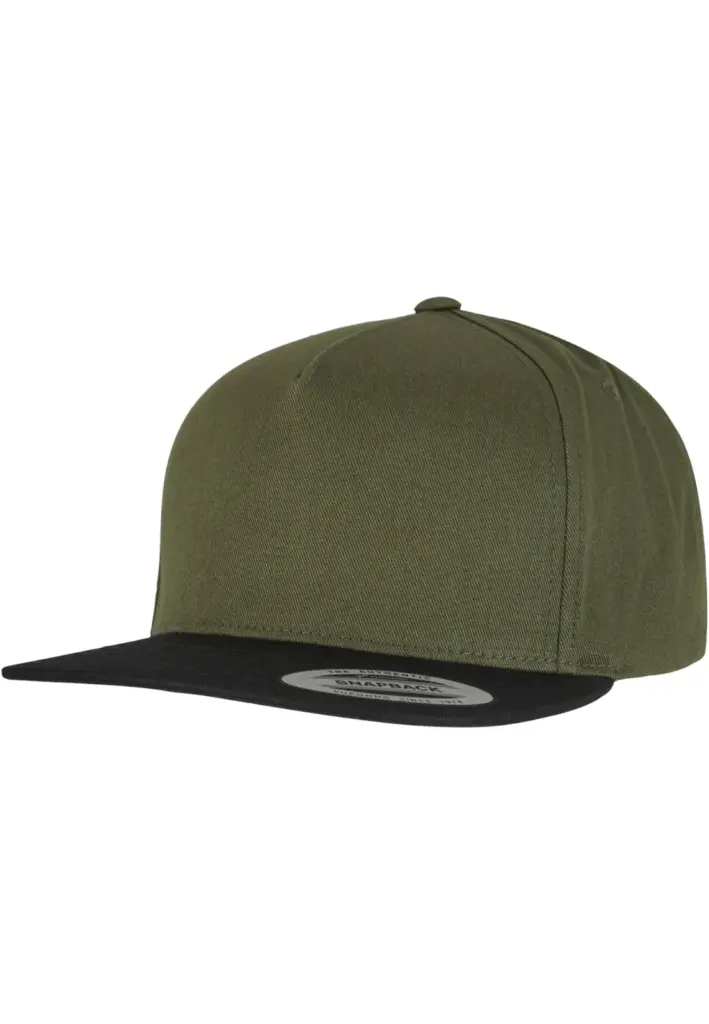 Classic snapbackpet 5 panelen, olive / black — productfoto 14