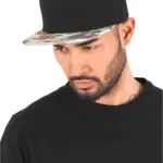 Snapbackpet met bloemenmotief