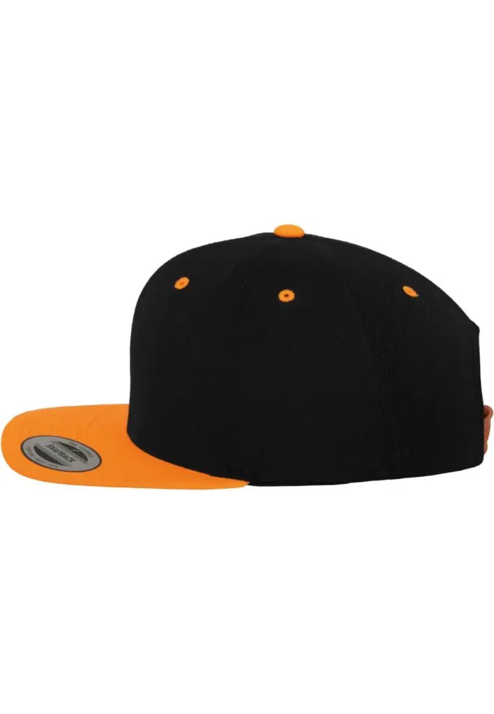 Classic snapbackpet in twee kleuren, black / neon orange — productfoto 4