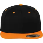 Classic snapbackpet in twee kleuren, black / neon orange — productfoto 6