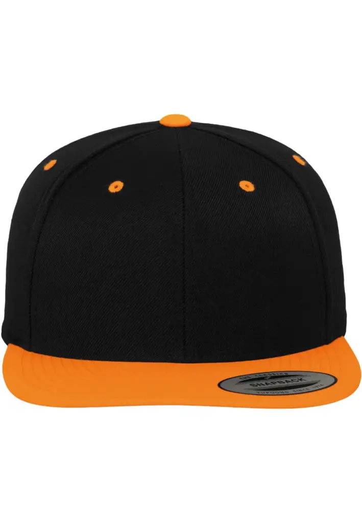 Classic snapbackpet in twee kleuren, black / neon orange — productfoto 6