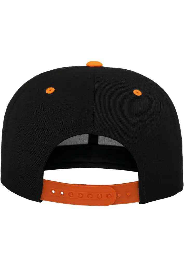 Classic snapbackpet in twee kleuren, black / neon orange — productfoto 7