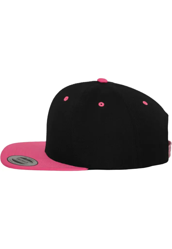 Classic snapbackpet in twee kleuren, black / neon pink — productfoto 8