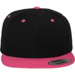 Classic snapbackpet in twee kleuren, black / neon pink — productfoto 10