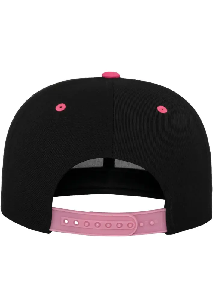 Classic snapbackpet in twee kleuren, black / neon pink — productfoto 11