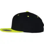 Classic snapbackpet in twee kleuren, black / neon yellow — productfoto 12