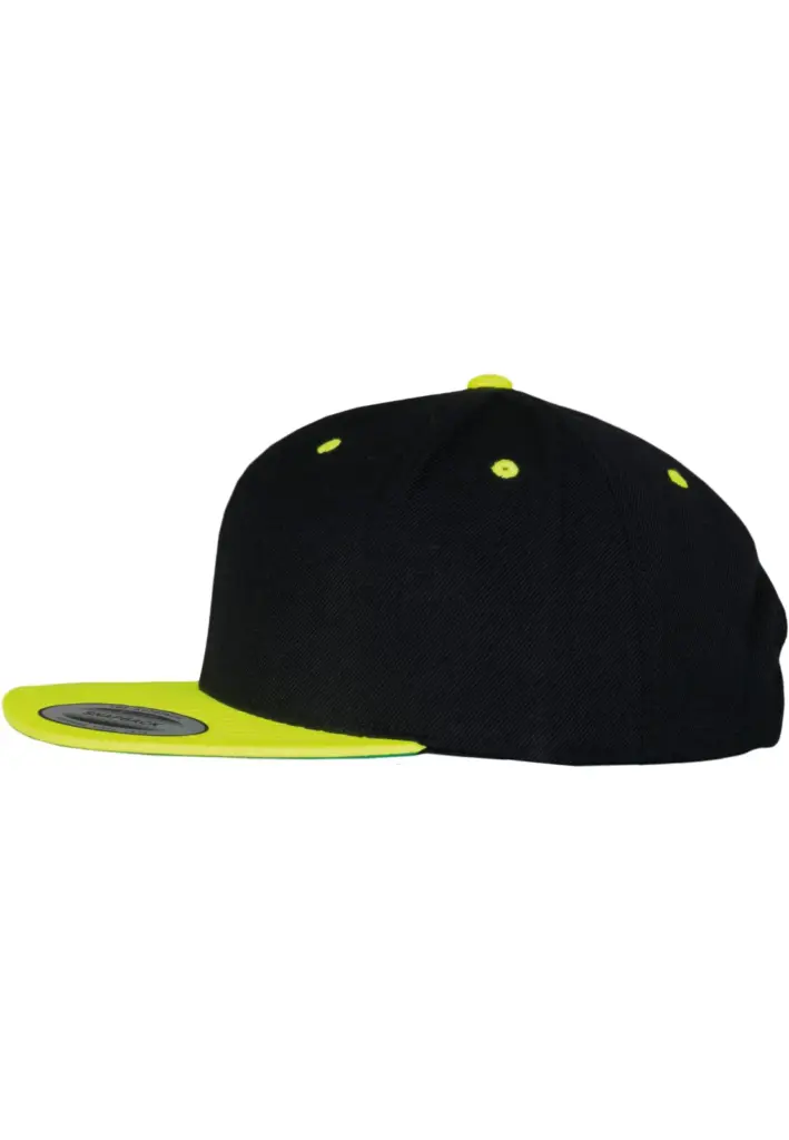 Classic snapbackpet in twee kleuren, black / neon yellow — productfoto 12