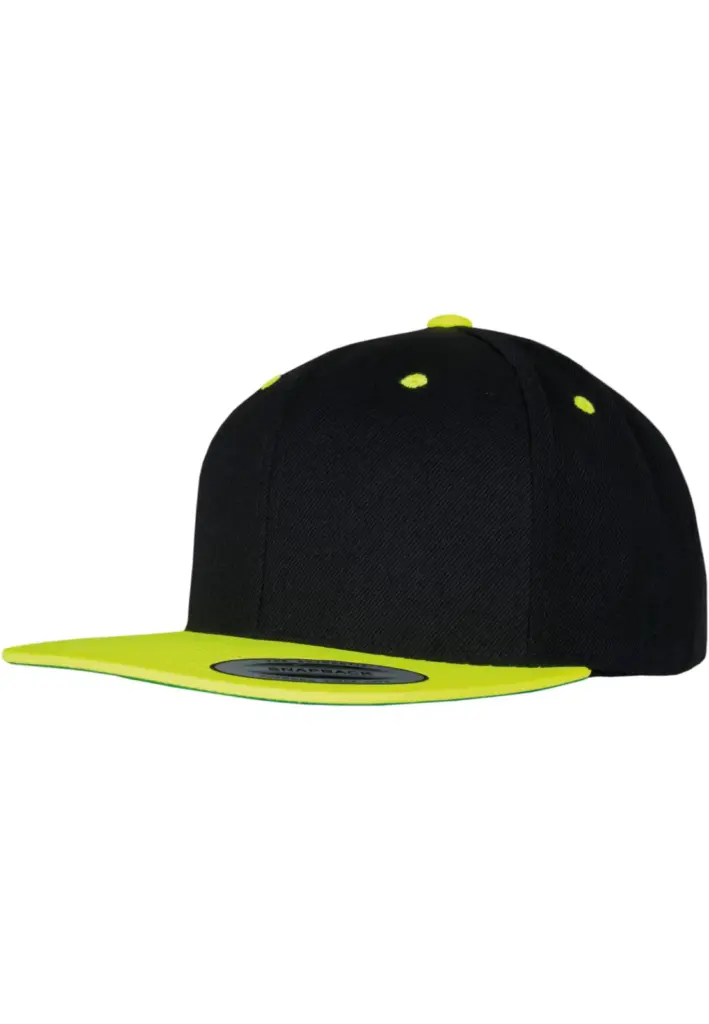 Classic snapbackpet in twee kleuren, black / neon yellow — productfoto 13