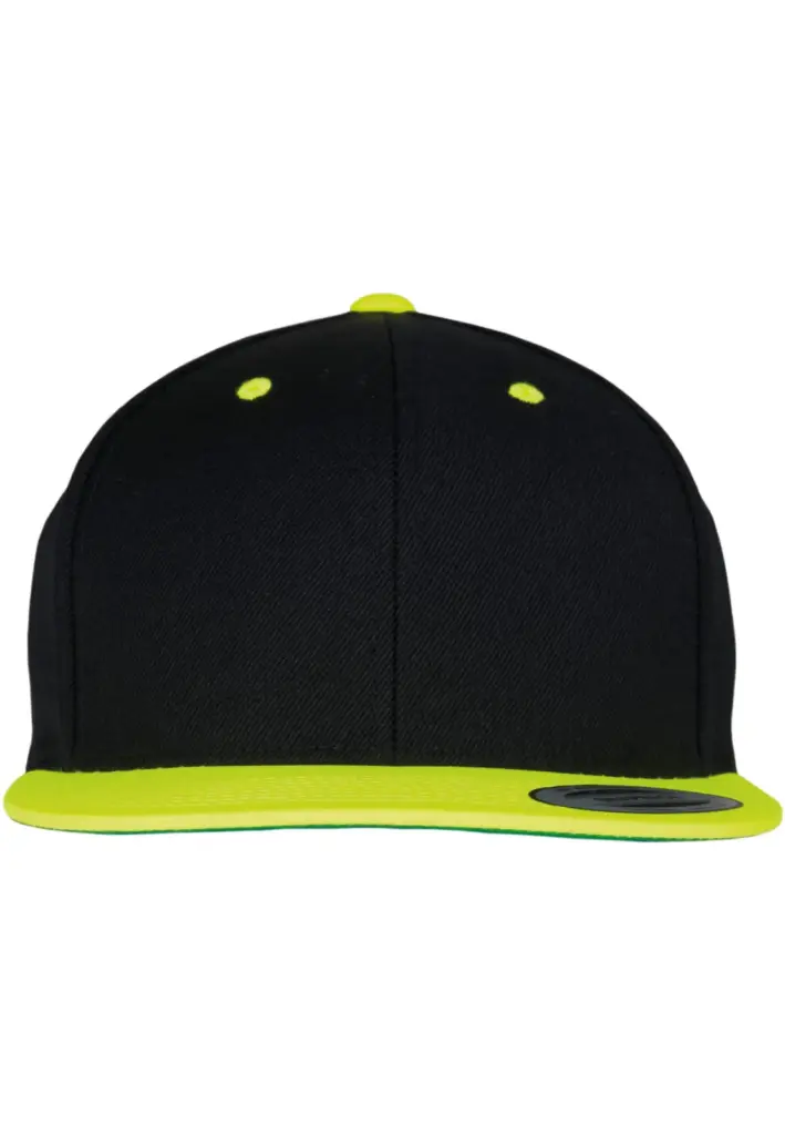 Classic snapbackpet in twee kleuren, black / neon yellow — productfoto 14