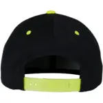 Classic snapbackpet in twee kleuren, black / neon yellow — productfoto 15