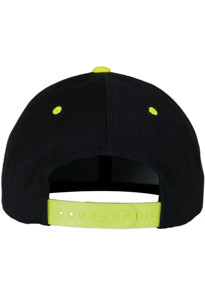 Classic snapbackpet in twee kleuren, black / neon yellow — productfoto 15