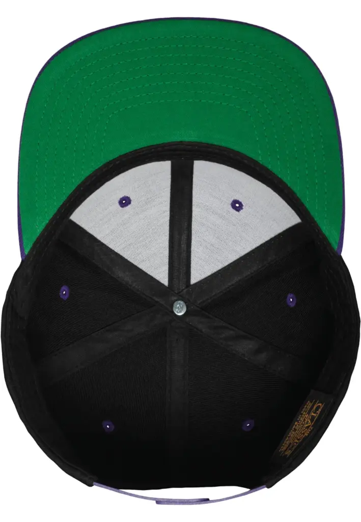Classic snapbackpet in twee kleuren, black / purple — productfoto 16