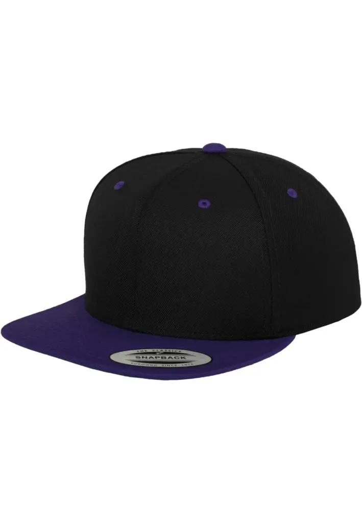 Classic snapbackpet in twee kleuren, black / purple — productfoto 17