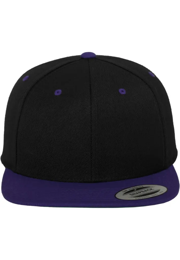 Classic snapbackpet in twee kleuren, black / purple — productfoto 18