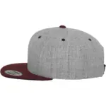 Classic snapbackpet in twee kleuren, heather grey / maroon — productfoto 40