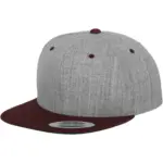 Classic snapbackpet in twee kleuren, heather grey / maroon — productfoto 41