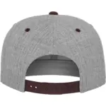 Classic snapbackpet in twee kleuren, heather grey / maroon — productfoto 43