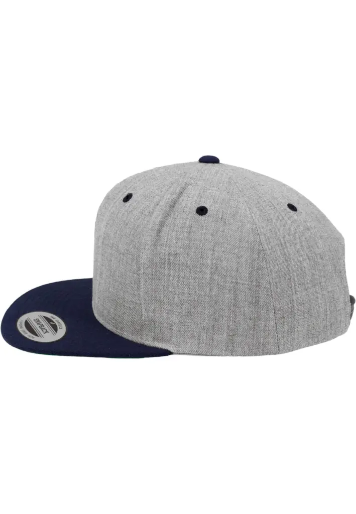 Classic snapbackpet in twee kleuren, heather navy — productfoto 32