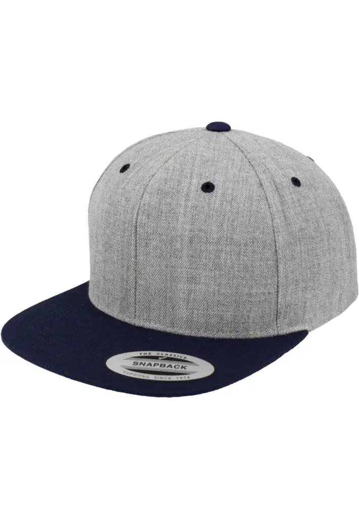 Classic snapbackpet in twee kleuren, heather navy — productfoto 33