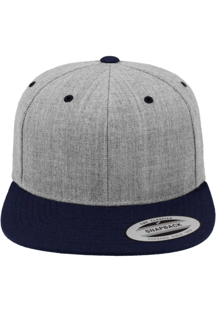 Classic snapbackpet in twee kleuren, heather navy — productfoto 34