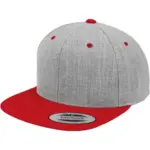 Classic snapbackpet in twee kleuren, heather red — productfoto 61